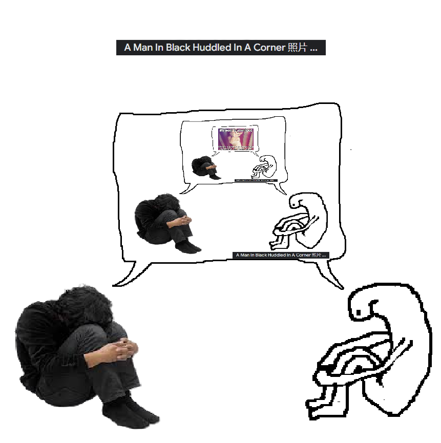 huddled - paint